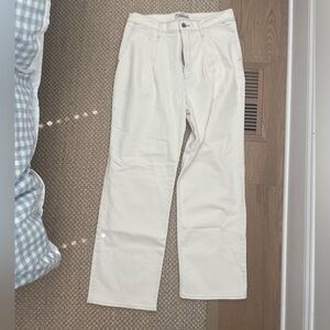 Abercrombie & Fitch Cream Straight-Leg Chinos